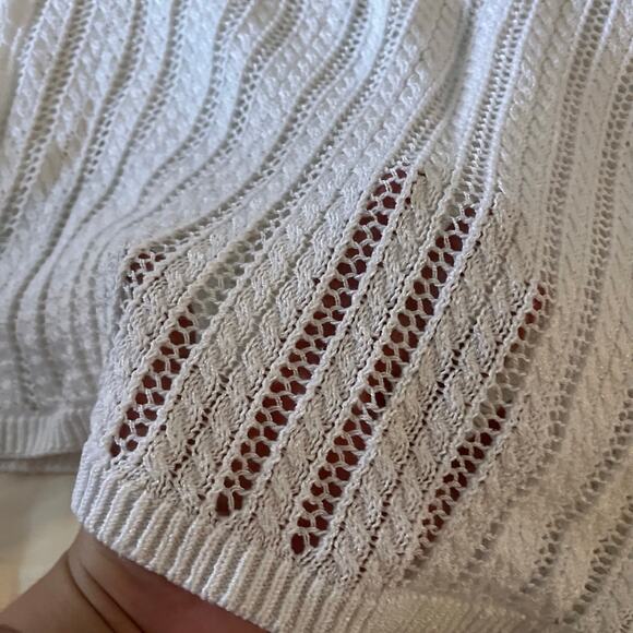 Talbots Petite White Linen Knit Sweater Top Sz LP Preppy Quiet Luxury Old Money - Picture 5 of 8